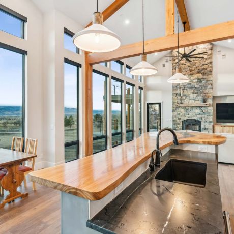 Kitchen views from custom home in Boulder