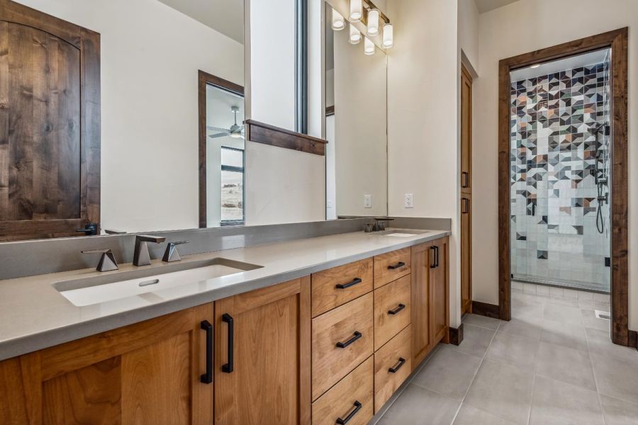 Bathroom with custom tile work