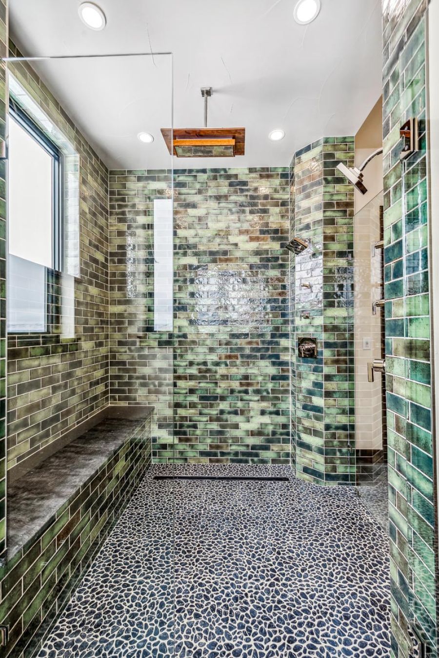 Custom tiled shower