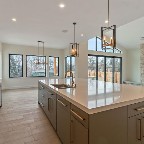 Kitchen, Dining Area, and Family Room