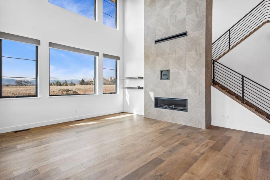 Family Room Fireplace and View