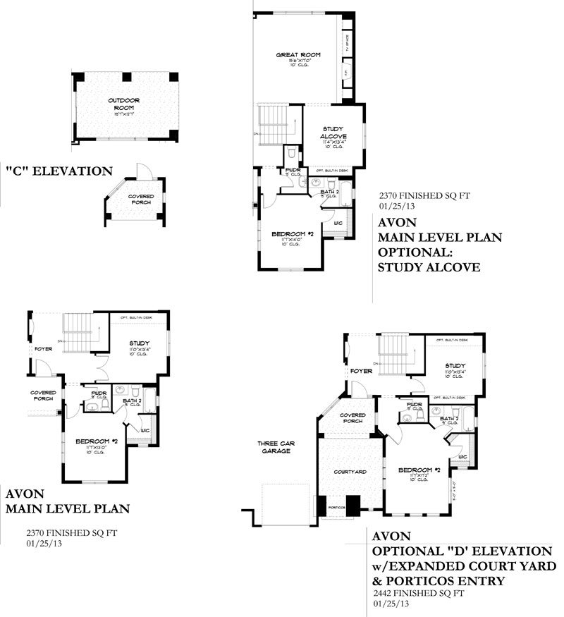 avon model plan by sopris homes options