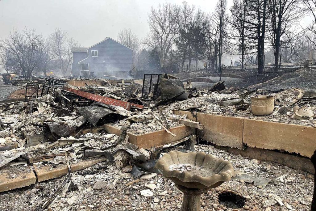 Remains of a home destroyed by the Marshall Fire
