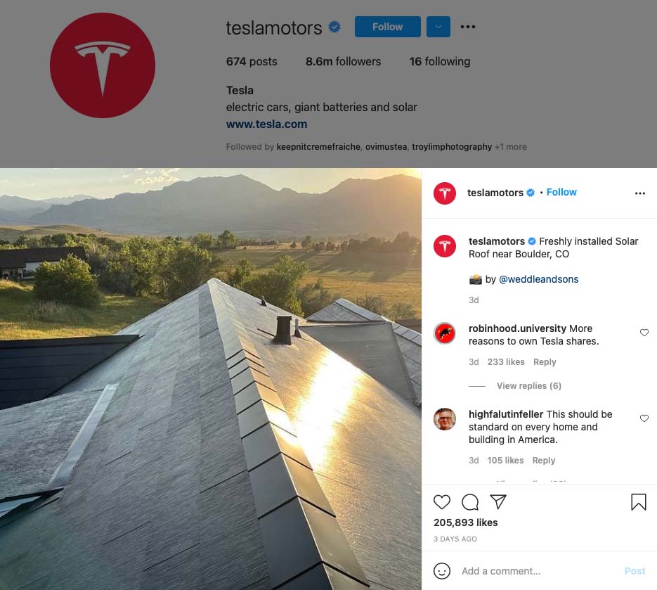 Tesla on Instagram